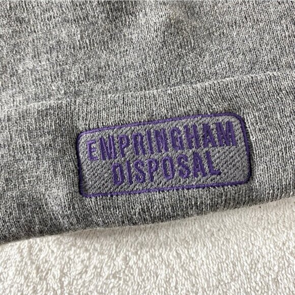 5/$25 Embroidered Empringham Unisex Grey Toque Beanie Winter Hat - Picture 3 of 11